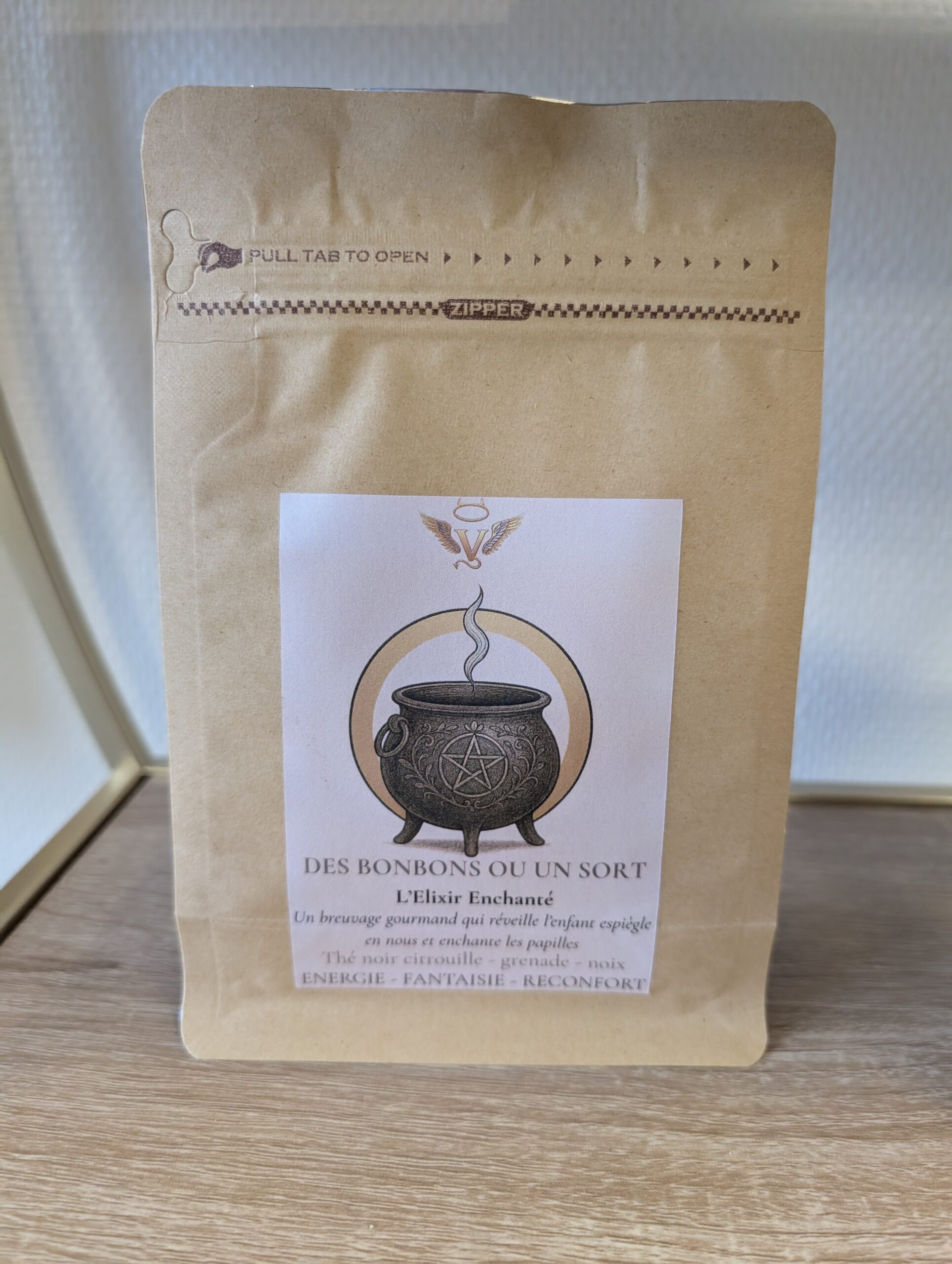 des bonbons ou un sort thé noir citrouille grenade pop corn