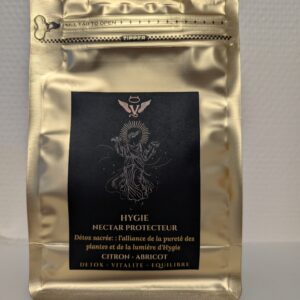 thé vert Hygie, infusion détox CBD, thé vert citron chanvre, thé bien-être, infusion purifiante, Vice & Vertu Mythologie