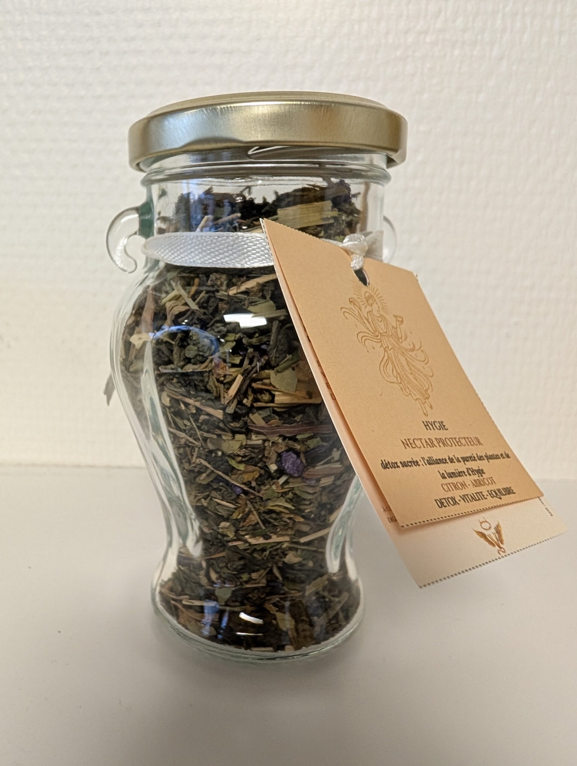 thé vert Hygie, infusion détox CBD, thé vert citron chanvre, thé bien-être, infusion purifiante, Vice & Vertu Mythologie