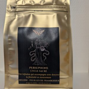infusion Perséphone, CBD féminin, infusion cycle, tisane bien-être femme, infusion herbes naturelles, Vice & Vertu Mythologie