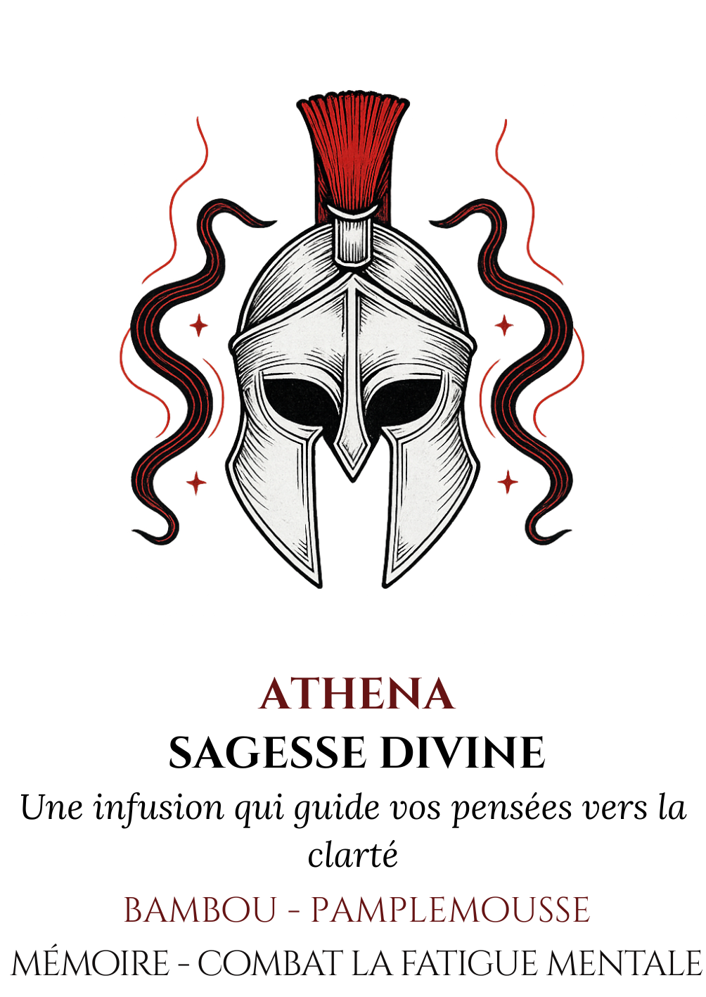 infusion Athéna, CBD gingembre, tisane clarté mentale, infusion dorée, Vice & Vertu Mythologie