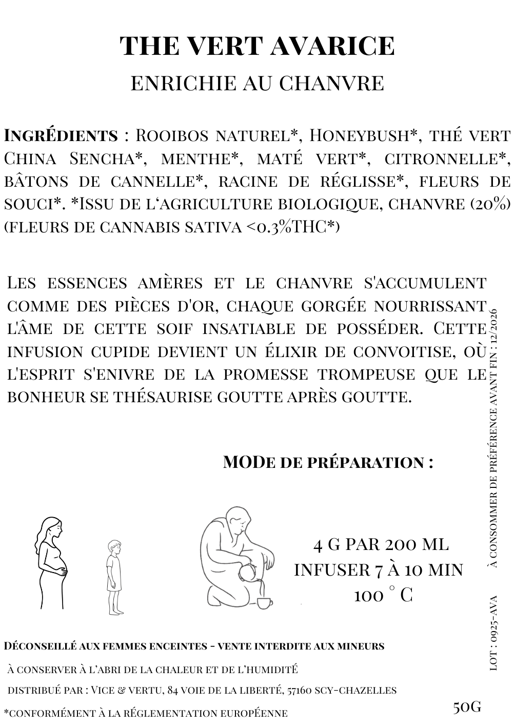 thé vert avarice rooibos honeybush 7 péchés caiptaux sept