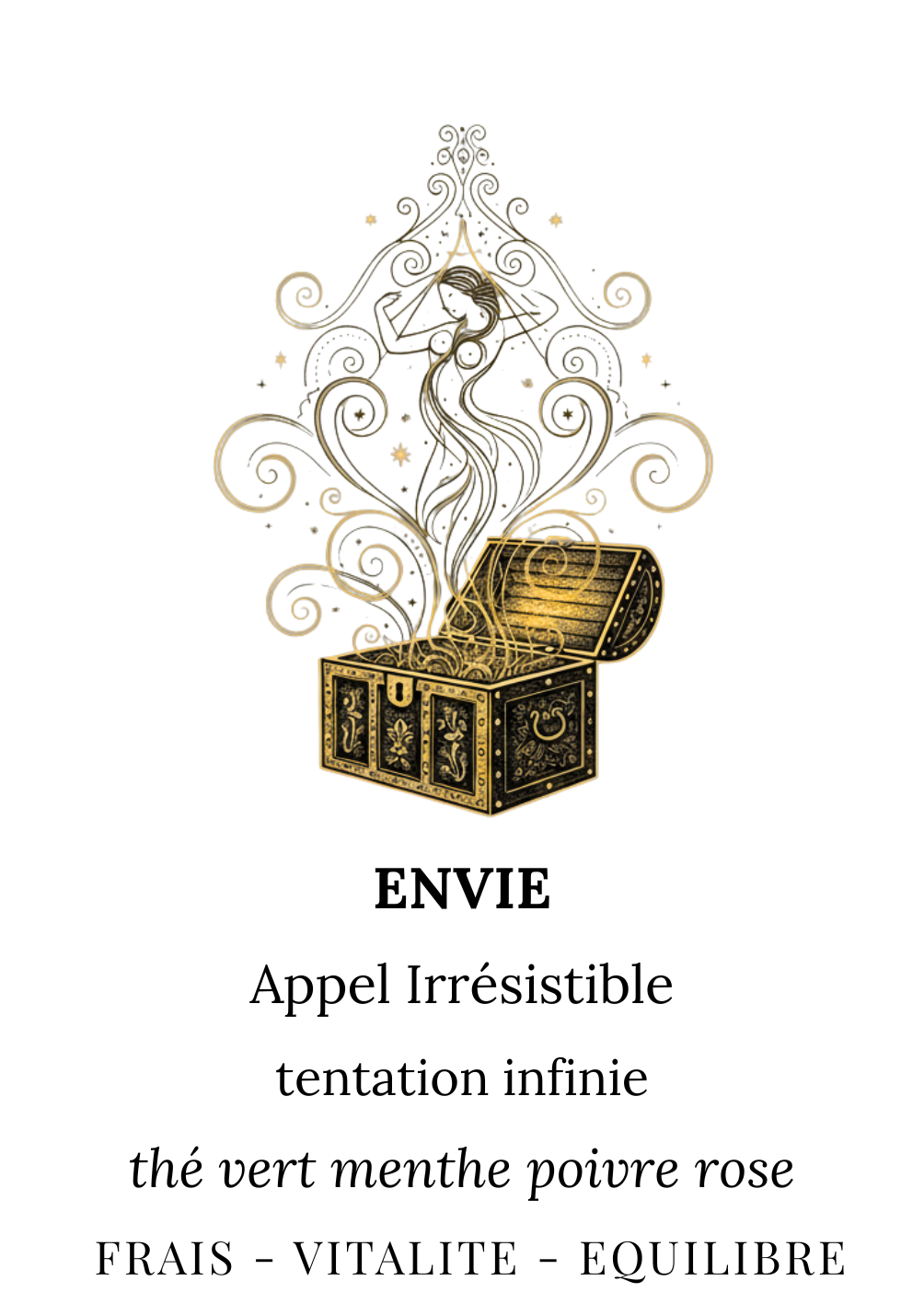 thé vert, menthe, basilic, thym, fraîcheur, clarté, équilibre, vitalité, détente, CBD, infusion artisanale, Vice & Vertu, collection 7 péchés capitaux, légèreté, herbacé