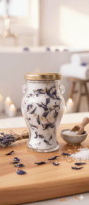 sel e bain lotus bleu lavande purification détente