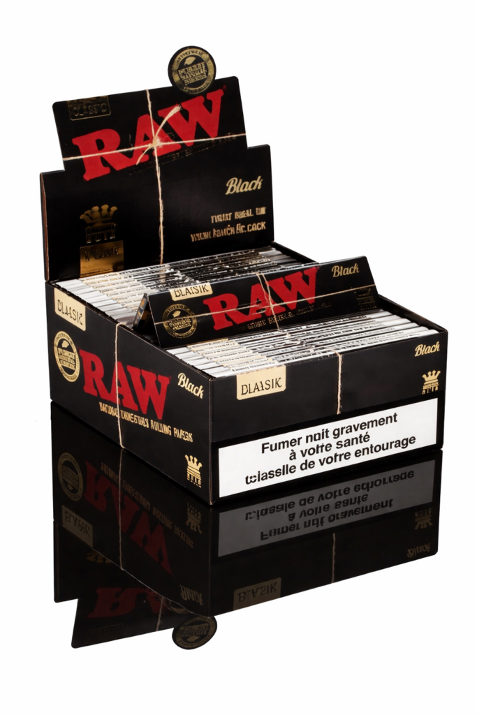 feuilles slim black raw chanvre recyclé environnement roulage joint cbd vice et vertu cbd