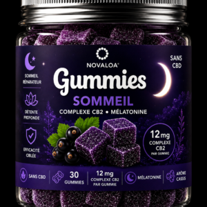 gummies 40mg sans THC sans CBD CB2 novaloa repos dormir gummies gomme bonbon gummy vice et vertu cassis mûre