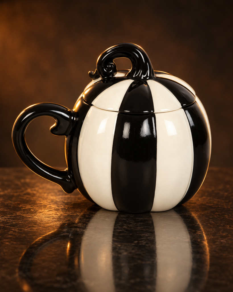 mug noir et blanc circus tim burton citrouille halloween