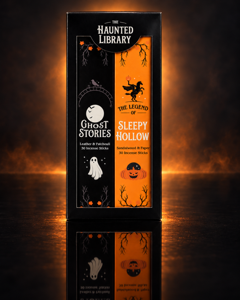 Lot de 2 packs d'encens en bâtons « Bibliothèque hantée » pour Halloween