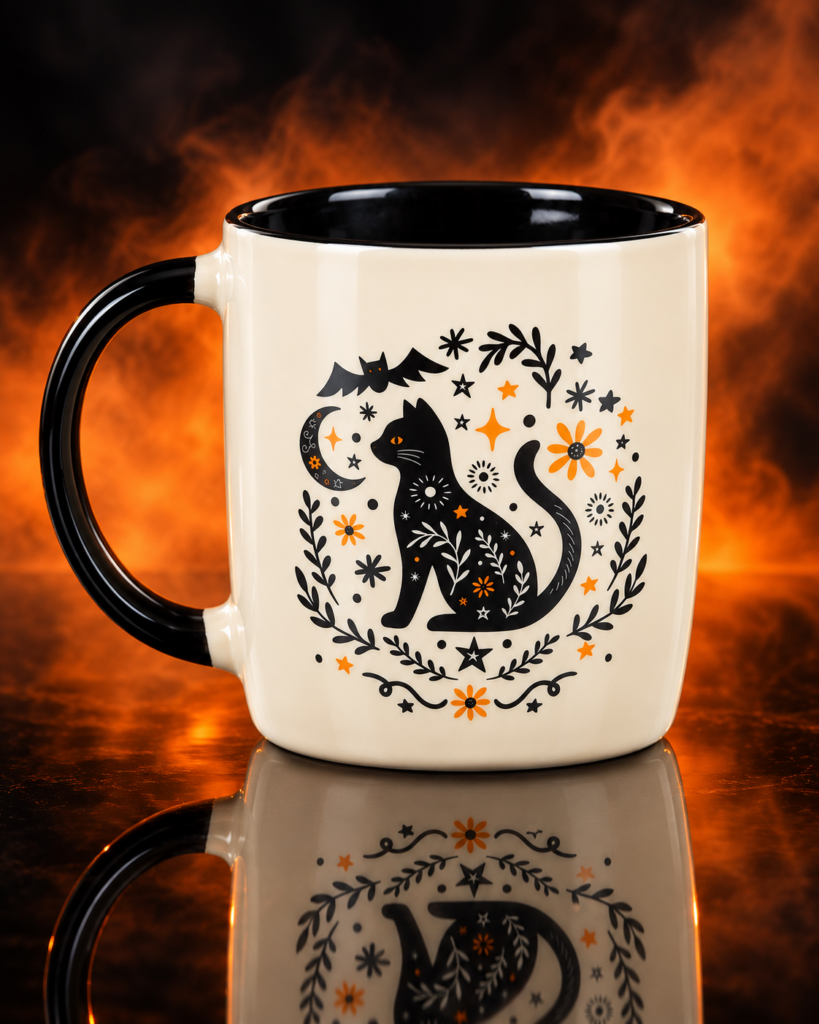 Tasse « Chat folklorique effrayant »